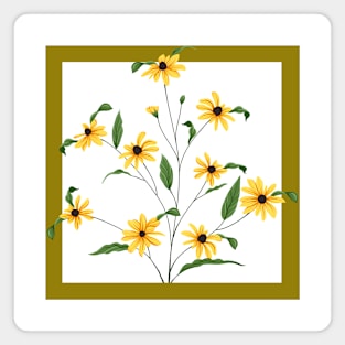 Floral on frames Magnet